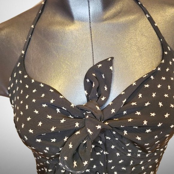 Stunning Thierry Mugler Miami Style Polka Dress with Front Tie - Picture 7 of 16